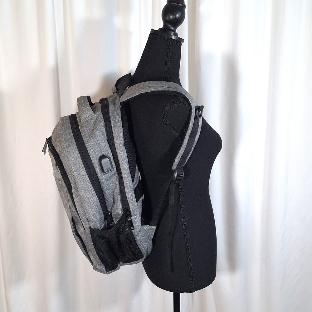 MATEIN Grey Laptop Backpack 15.6” USB Charging Anti-theft Water-Resistant Travel - Picture 2 of 16